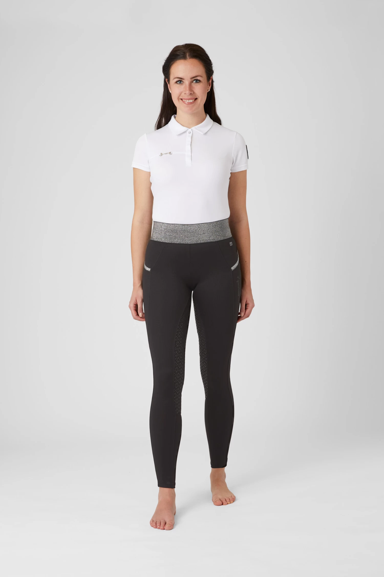 Full Seat Riding Tights for Women with Glitter Waist