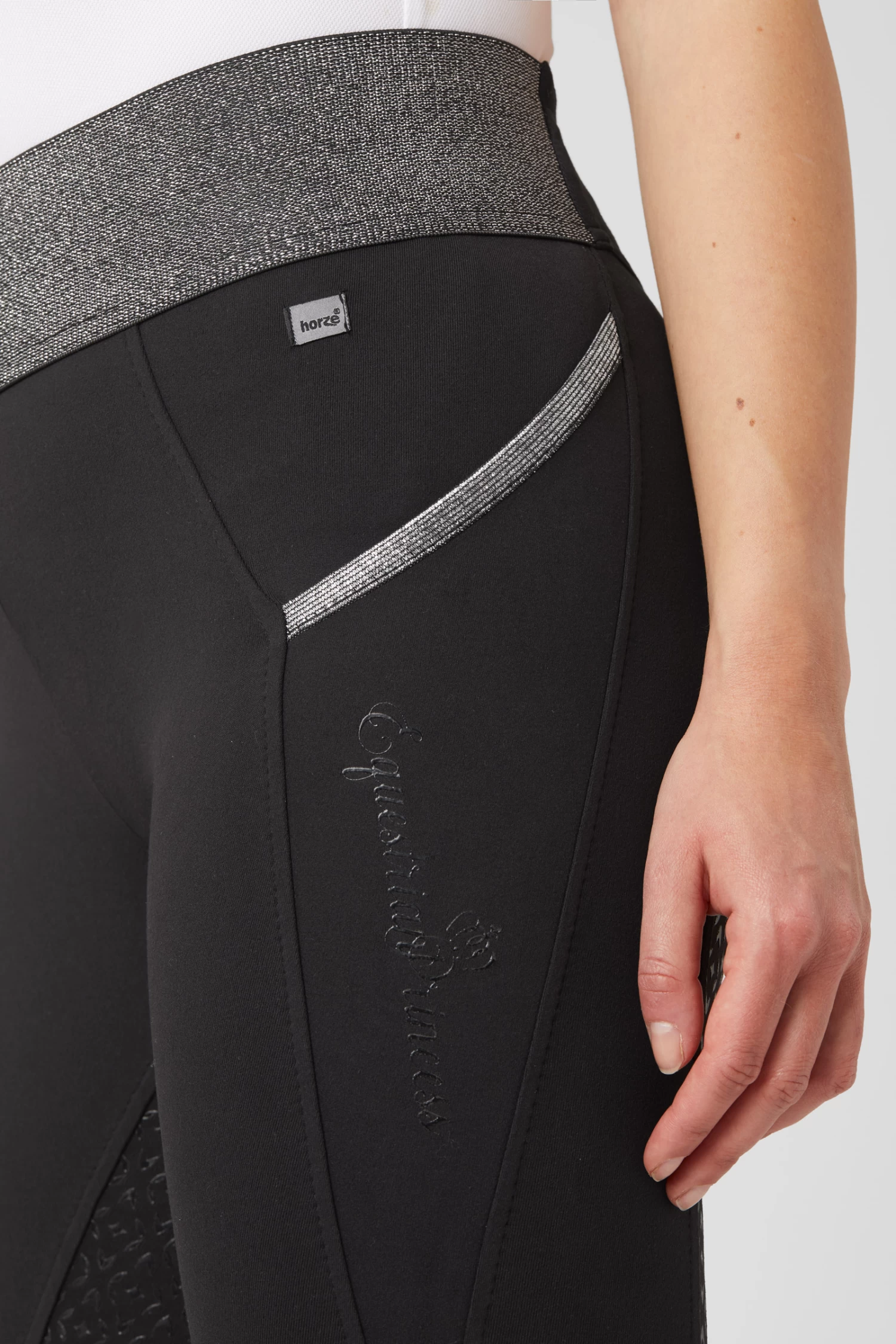 Full Seat Riding Tights for Women with Glitter Waist