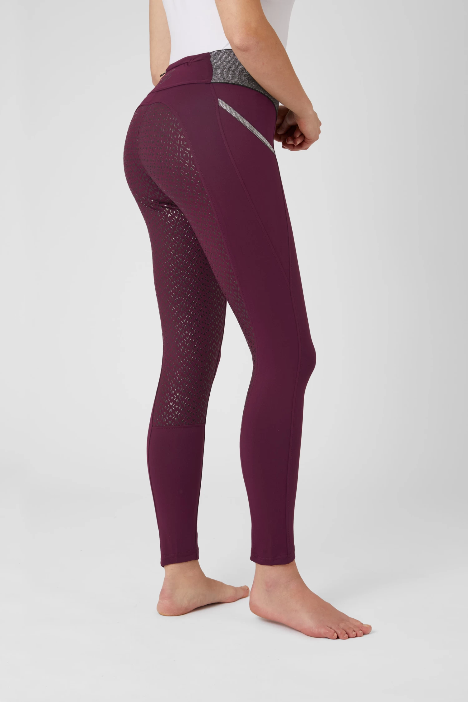 Full Seat Riding Tights for Women with Glitter Waist