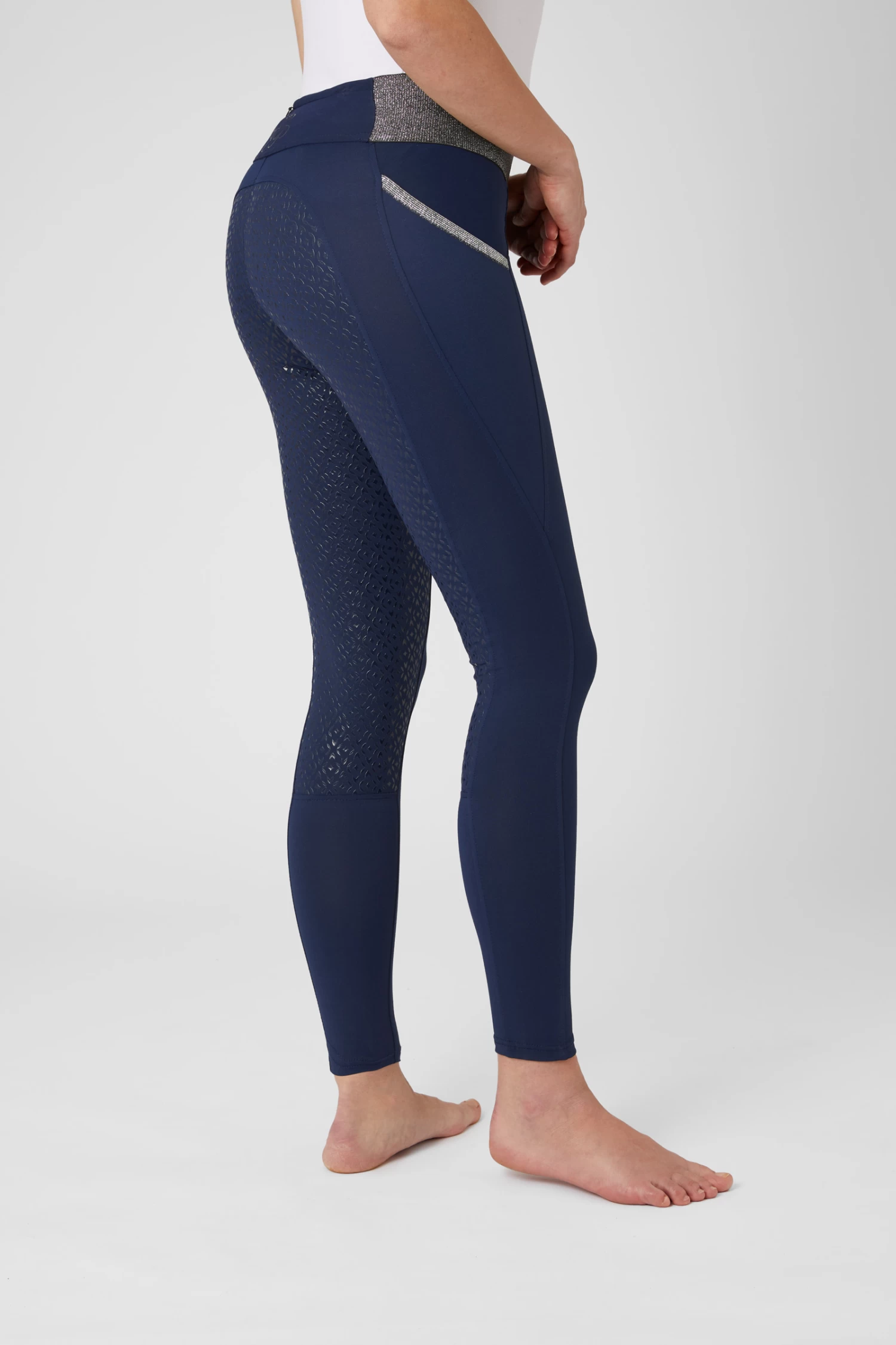 Full Seat Riding Tights for Women with Glitter Waist
