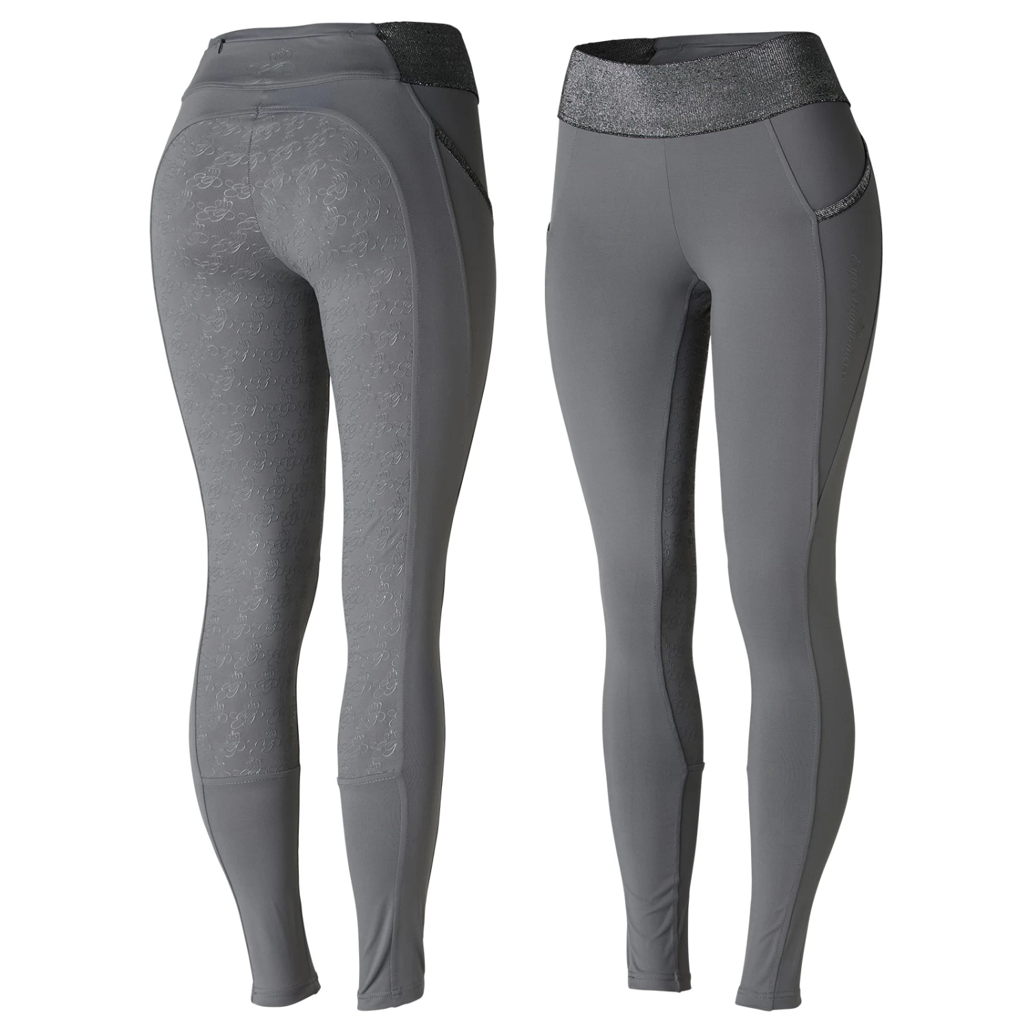 Full Seat Riding Tights for Women with Glitter Waist