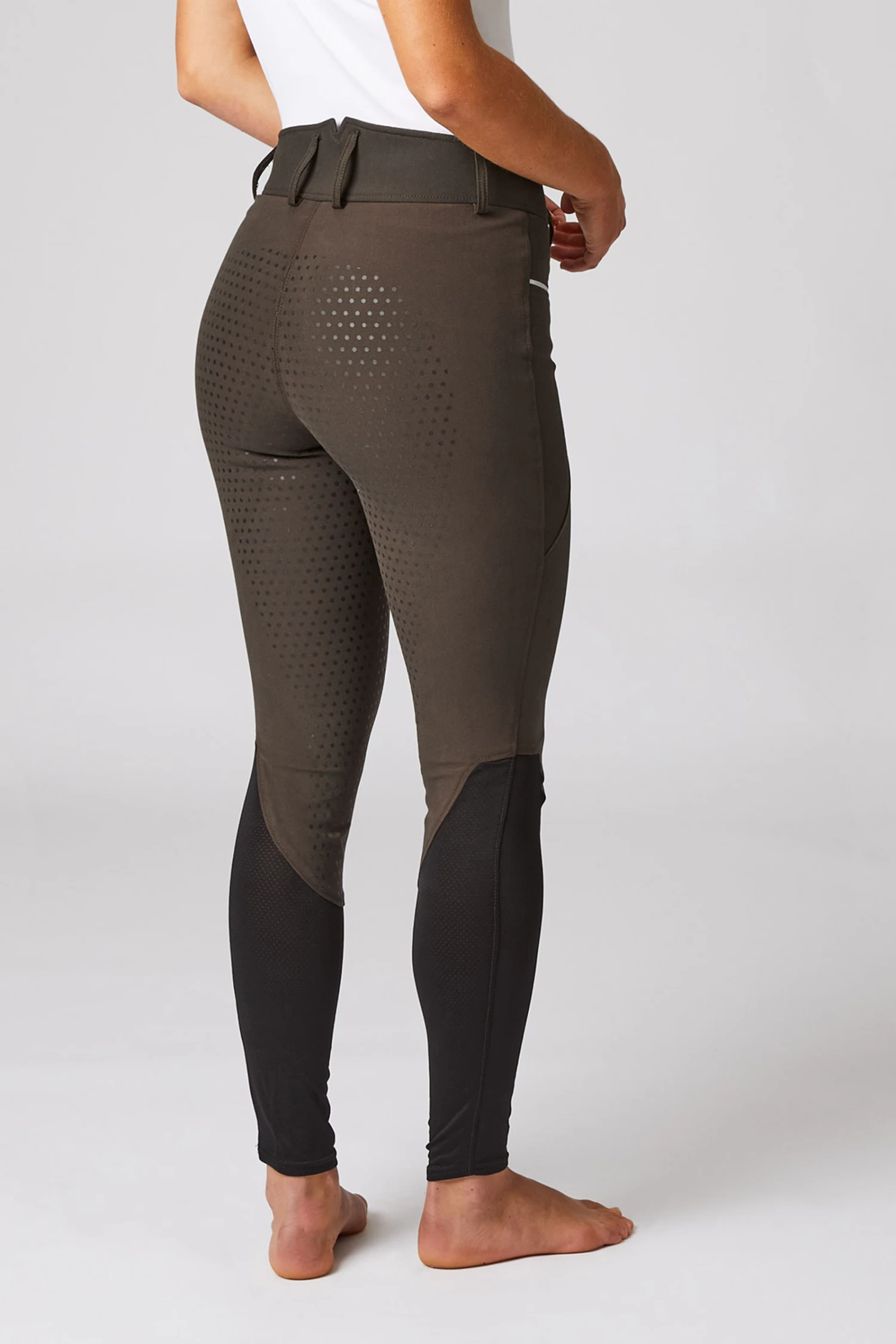 Women's High Waist Full Seat Breeches with Mesh